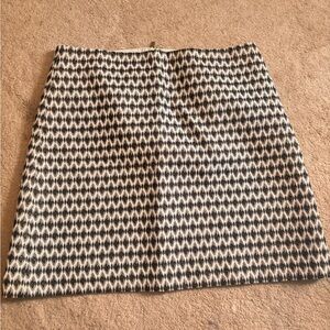 LOFT Black and Cream A-Line Skirt